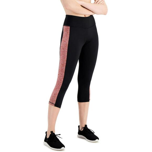 Ideology Pants - Ideology  Women's Colorblocked Capri Leggings M black/tile red